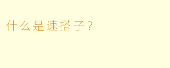 什么是速搭子？
