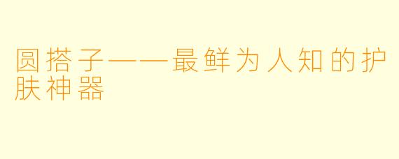 圆搭子——最鲜为人知的护肤神器