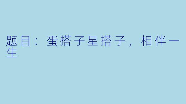 题目：蛋搭子星搭子，相伴一生
