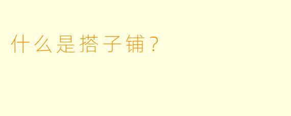 什么是搭子铺？