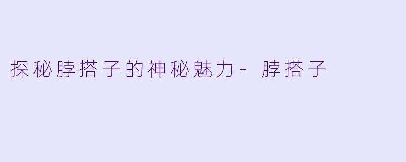 探秘脖搭子的神秘魅力
