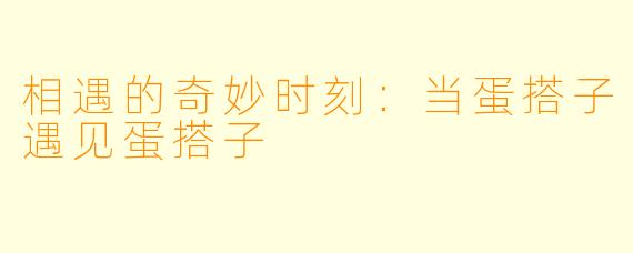 相遇的奇妙时刻：当蛋搭子遇见蛋搭子