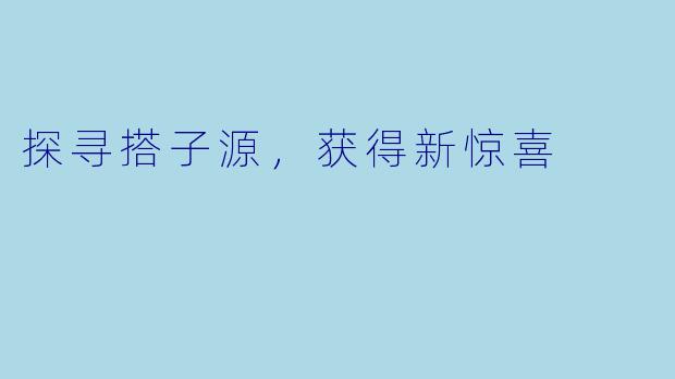 探寻搭子源，获得新惊喜