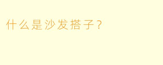 什么是沙发搭子？