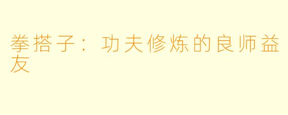 拳搭子：功夫修炼的良师益友