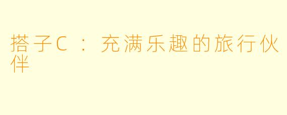 搭子C：充满乐趣的旅行伙伴