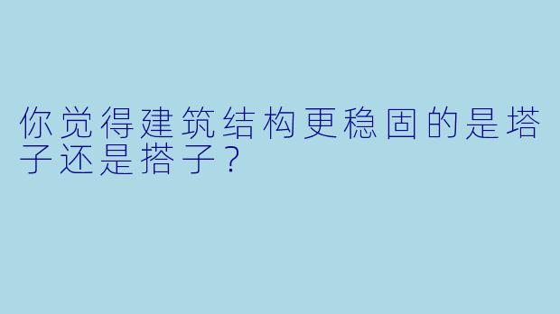 你觉得建筑结构更稳固的是塔子还是搭子？