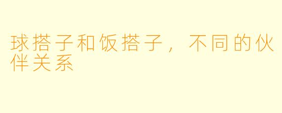 球搭子和饭搭子，不同的伙伴关系