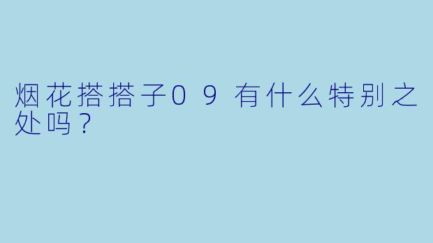 烟花搭搭子09有什么特别之处吗？
