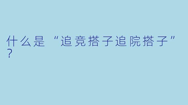 什么是“追竞搭子追院搭子”？