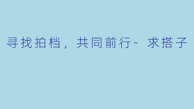 寻找拍档,共同前行