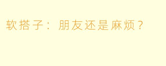 软搭子：朋友还是麻烦？
