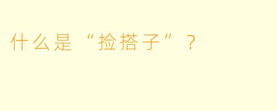 什么是“捡搭子”？