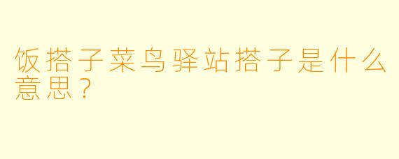饭搭子菜鸟驿站搭子是什么意思？