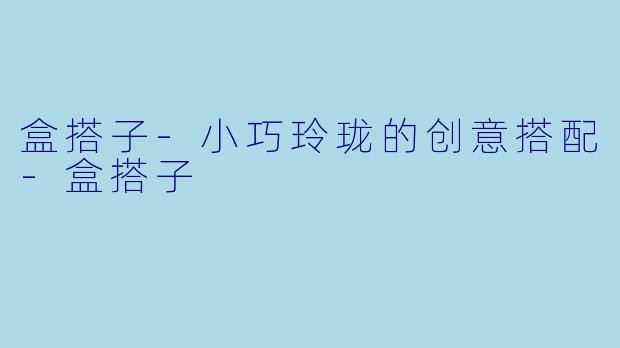 盒搭子-小巧玲珑的创意搭配-盒搭子