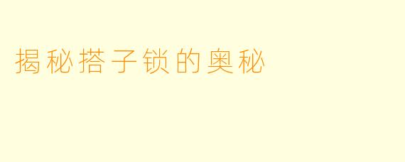 揭秘搭子锁的奥秘