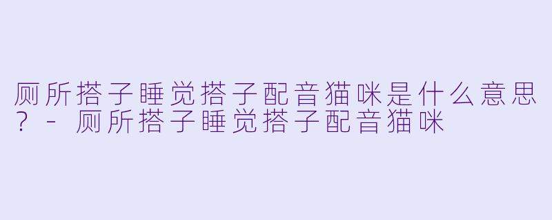 厕所搭子睡觉搭子配音猫咪是什么意思？