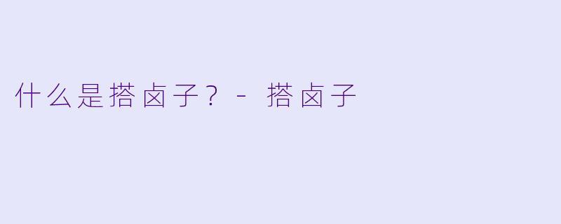 什么是搭卤子？