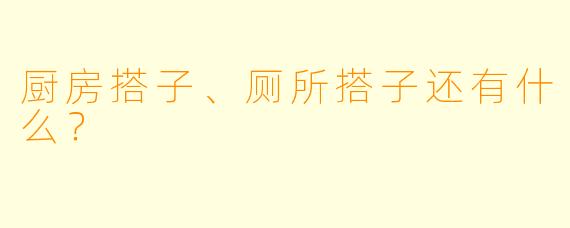 厨房搭子、厕所搭子还有什么?