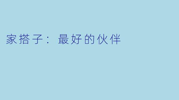 家搭子：最好的伙伴