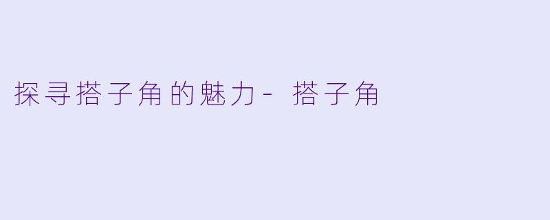 探寻搭子角的魅力-搭子角