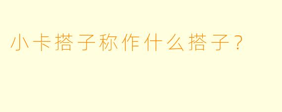 小卡搭子称作什么搭子？