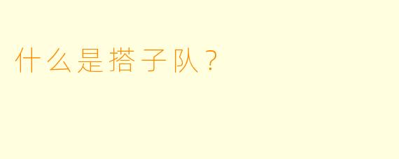 什么是搭子队？