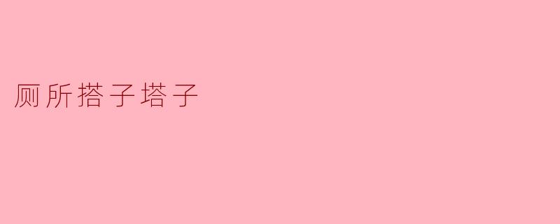 让厕所更舒适：搭子塔子的妙用