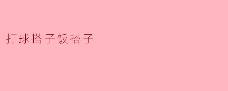 打球搭子饭搭子