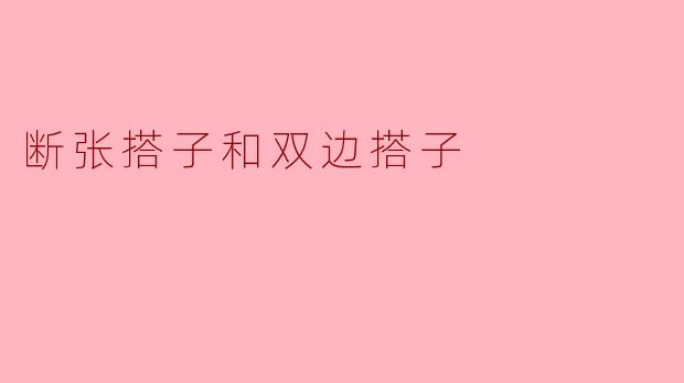 断张搭子和双边搭子