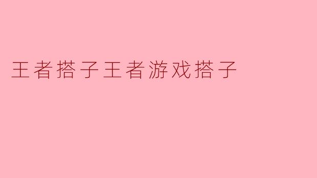 探讨王者搭子对王者游戏的重要性