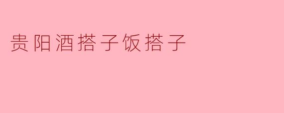 贵阳酒搭子饭搭子
