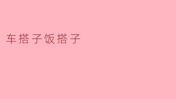 车搭子饭搭子是什么意思？