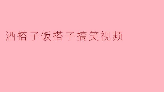酒搭子饭搭子搞笑视频