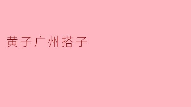 黄子广州搭子