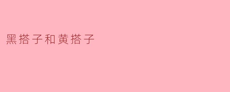 黑搭子和黄搭子