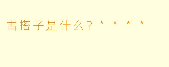 雪搭子是什么？****