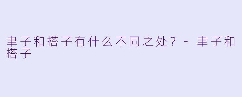 聿子和搭子有什么不同之处？