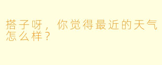 搭子呀，你觉得最近的天气怎么样？