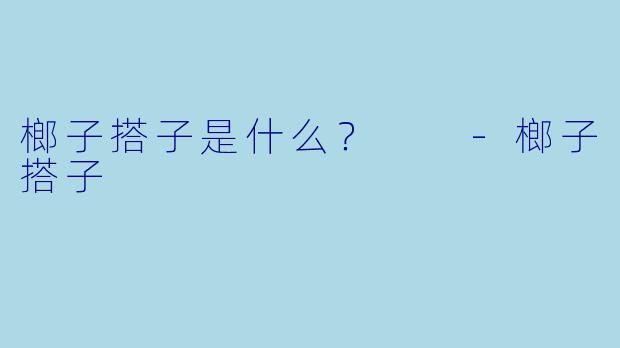 榔子搭子是什么？  