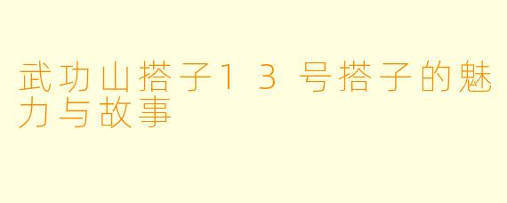 武功山搭子13号搭子的魅力与故事