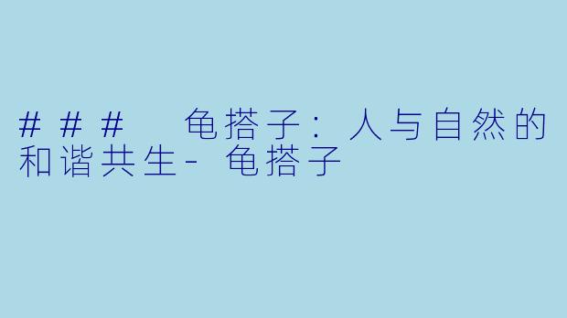 ### 龟搭子：人与自然的和谐共生-龟搭子