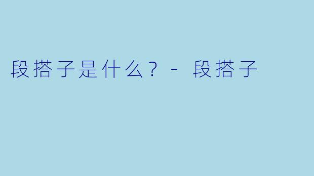 段搭子是什么？