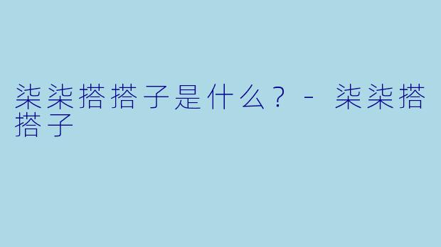 柒柒搭搭子是什么？