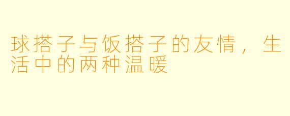 球搭子与饭搭子的友情，生活中的两种温暖
