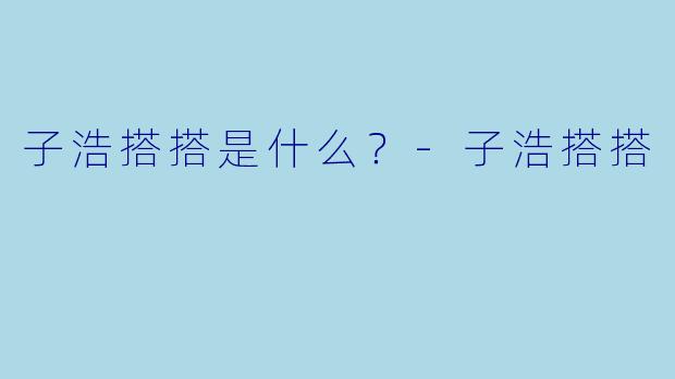 子浩搭搭是什么？