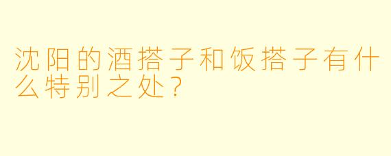 沈阳的酒搭子和饭搭子有什么特别之处?