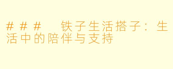 ### 铁子生活搭子：生活中的陪伴与支持