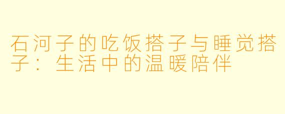 石河子的吃饭搭子与睡觉搭子:生活中的温暖陪伴