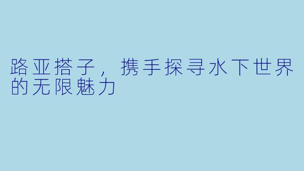路亚搭子，携手探寻水下世界的无限魅力